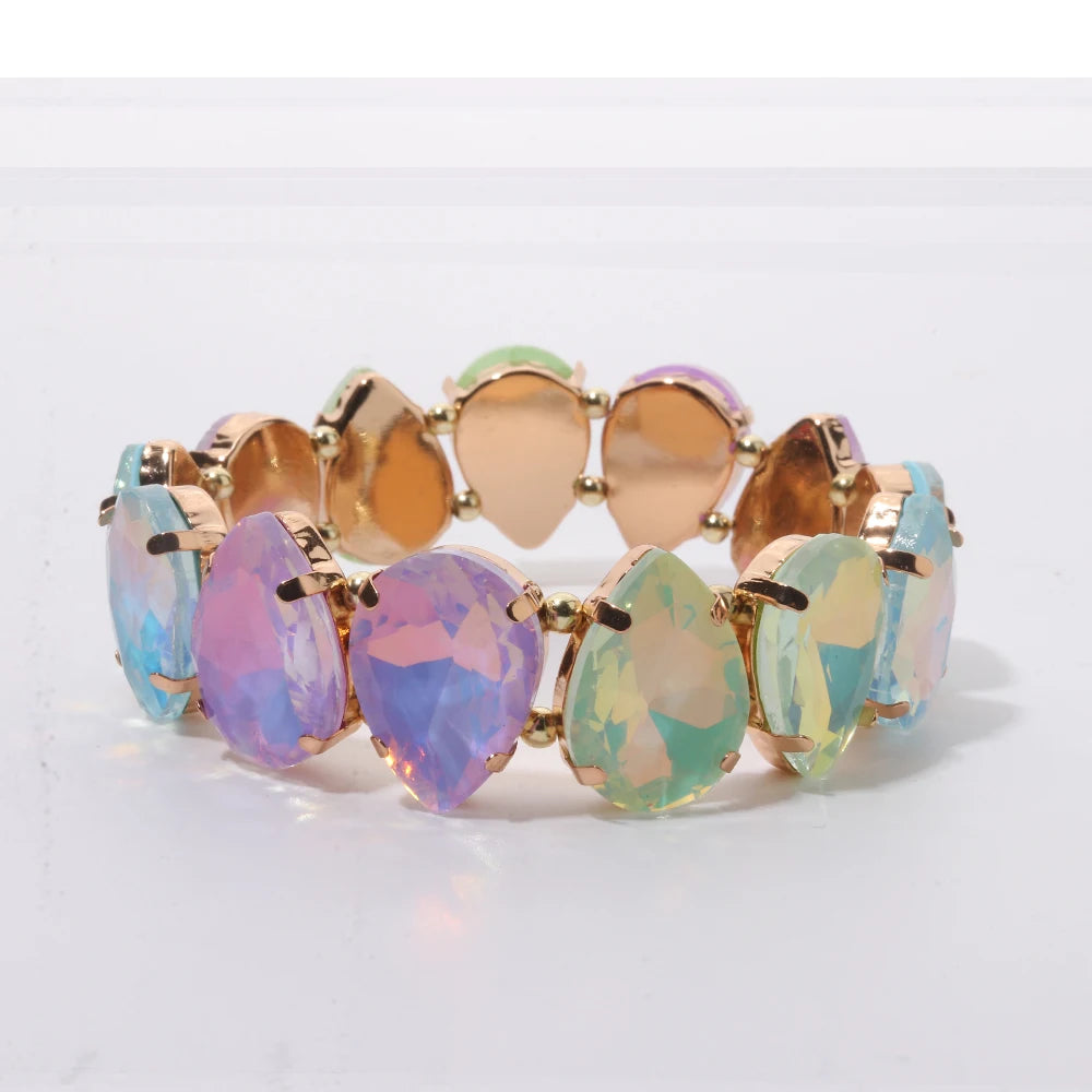 BEUTIFOR Crystal Peach Love Bracelets For Women Handmade Colorful Peach Heart Bangle