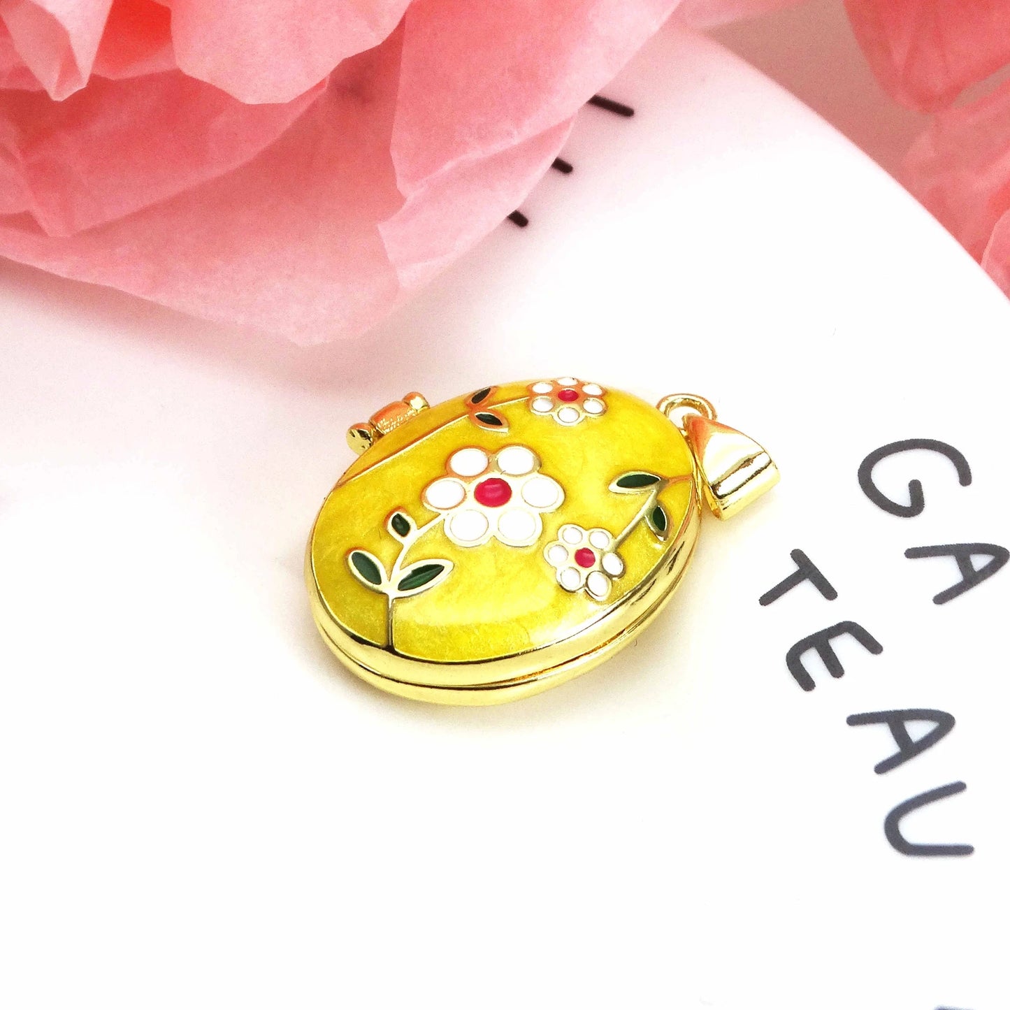 Micro Zircon oil drip photo box Pendant necklace case gaine pendant necklace copper chain jewelry necklace