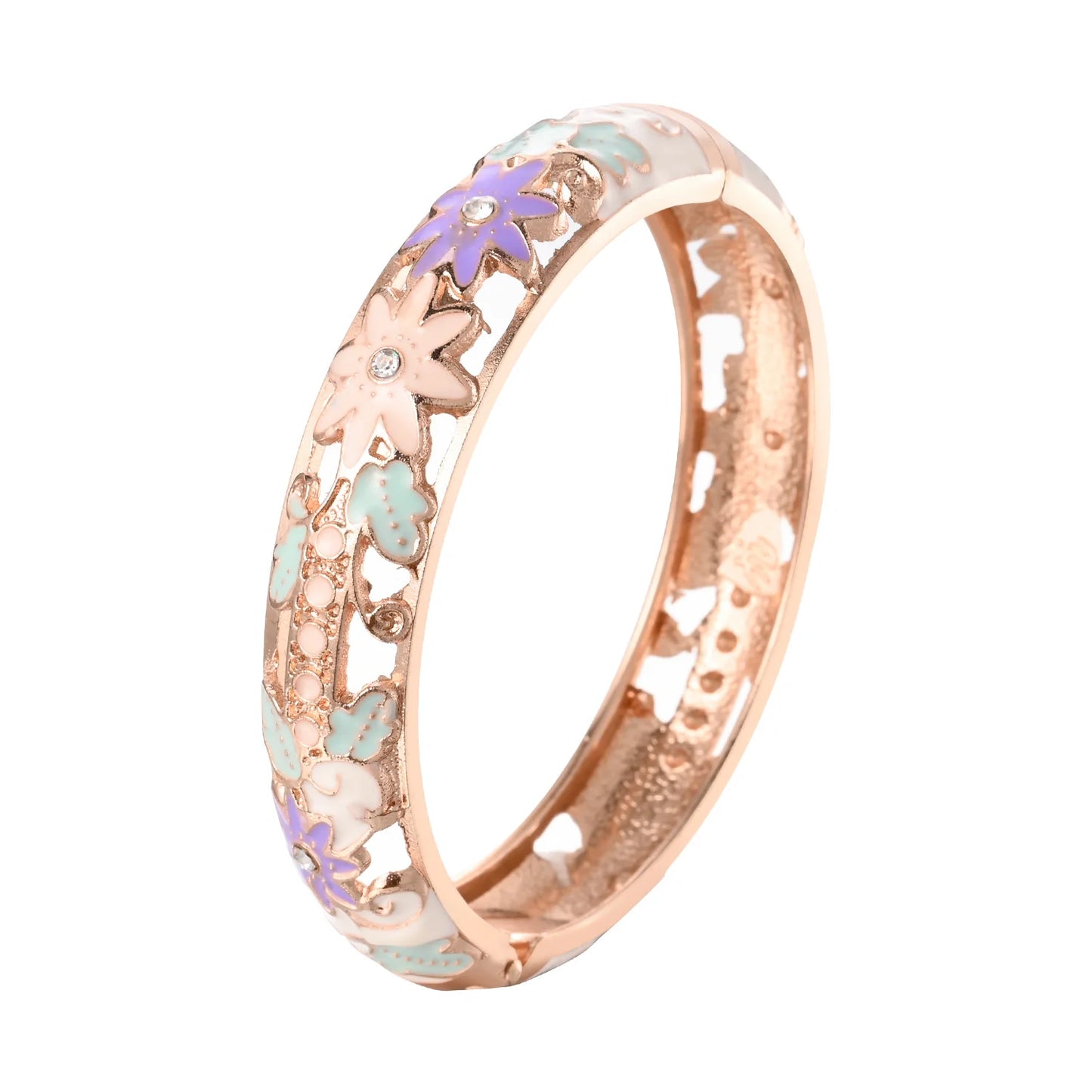 Hollow Bracelet For Women Bangles On Hand Cloisonne Enamel Jewelry Flower Women's Hand Bracelet Female Bangle Mother's Day Gifts