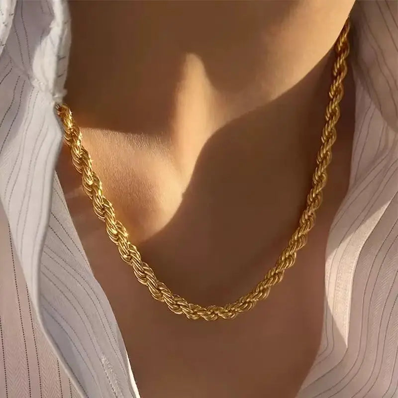 EILIECK 316L Stainless Steel Chains Necklace Choker For Women Trendy Gold Color Collar Neck Chain Waterproof Jewelry Lady Gift