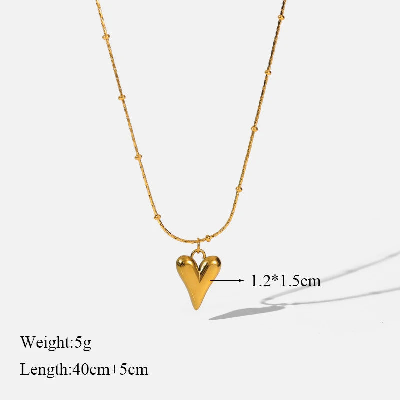 EILIECK 316L Stainless Steel Vintage Brown Beaded Pendant Necklace Bracelet Trendy For Women New Gift Waterproof Jewelry Set