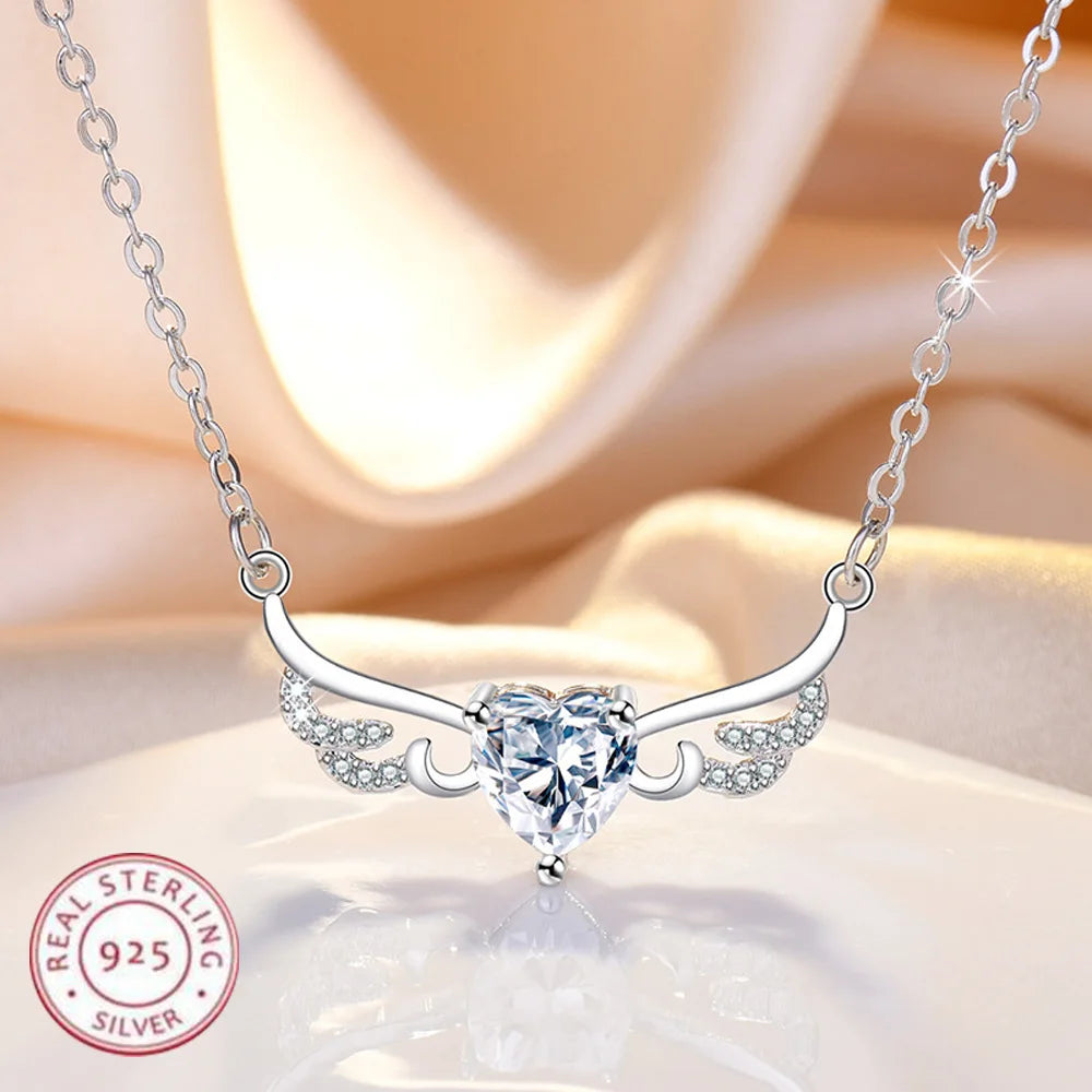 New 925 Sterling silver Necklace Pendant High quality Heart Fashion jewelry chains For Women Men Wedding Birthday Party Gift