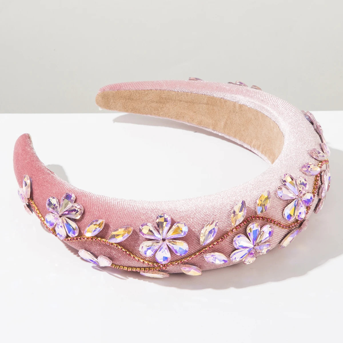 Cross border super sparkling diamond headbands for women in Europe and America, featuring Baroque diamond inlaid velvet headpiec