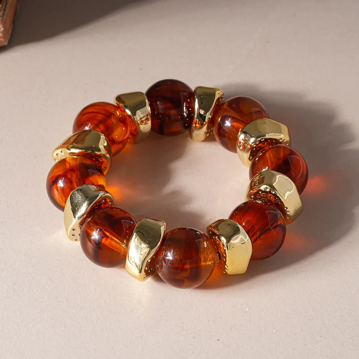 Acrylic Irregular Square Round Beaded Bracelets for Women Multicolor Bohemia Geometric Handmade Bangles Couple Jewelry Travel C