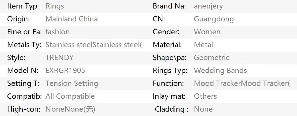ANENJERY 316L Stainless Steel Hollow Round Hexagon Zircon Open Ring For Women Simple Luxury Temperament Jewelry Gifts
