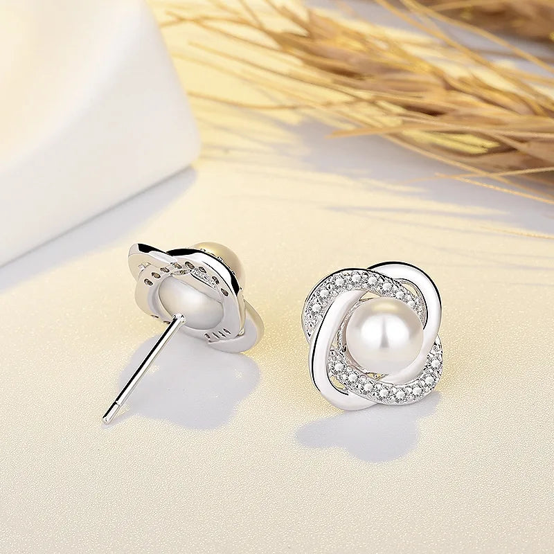 New 925 Sterling Silver Earrings High quality sparkle Zircon for Women Fashion Jewelry Wedding Engagement Party Gifts