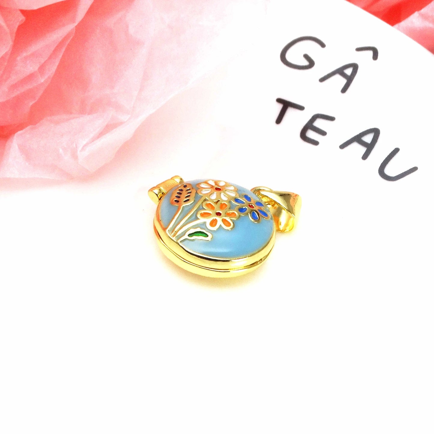 Micro Zircon oil drip photo box Pendant necklace Rose Flower pendant necklace copper chain jewelry necklace