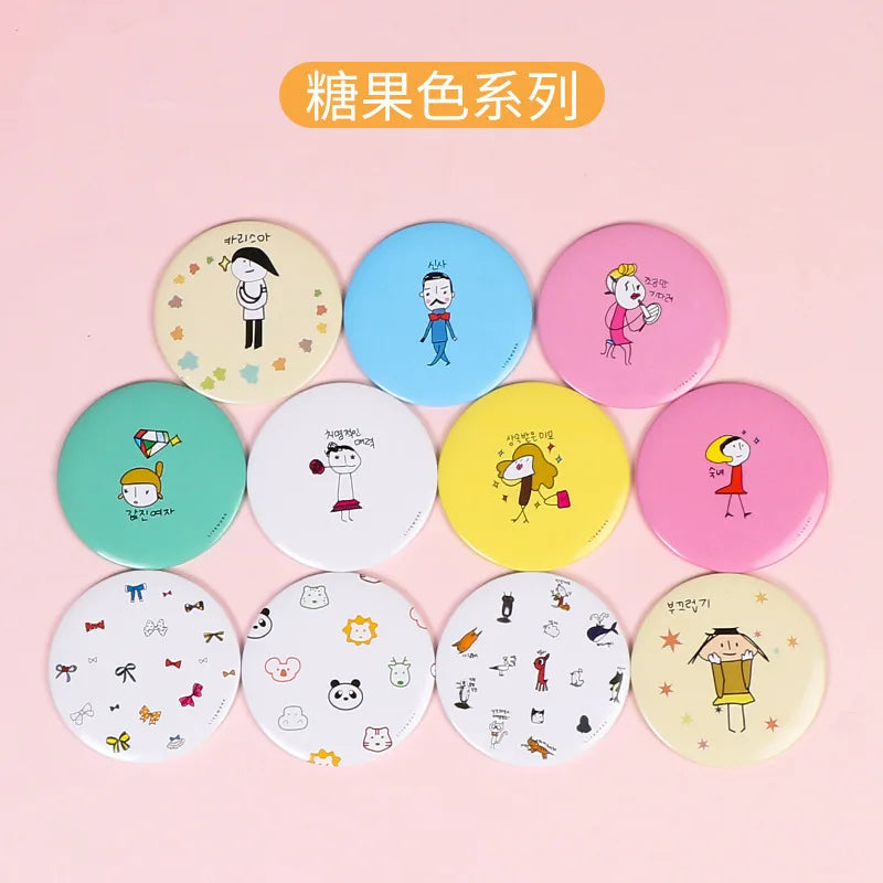 30 Pcs Cartoon Flower Cosmetic Mirror / Sweet Women Makeup Pocket Mini Portable /Nice Party Christmas Gift