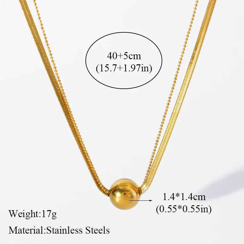 EILIECK 316L Stainless Steel Heart Love Pendant Necklace Statement Golden Glossy Thick Chunky Collar Dangle Neck Chain Jewelry