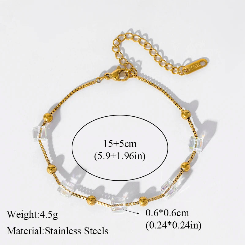 EILIECK New Fashion Heart Love Charm Bracelet For Women Trendy Wrist Chain Stainless Steel Metal Jewelry Bangles Lady Gift