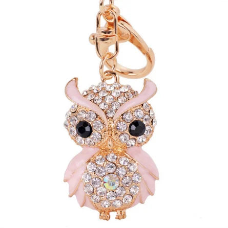 EASYA New Design Crystal Owl Keychain Full Rhinestone Key Ring Key Holders For Women Bag Accessories Cute Animal Car Key Chain