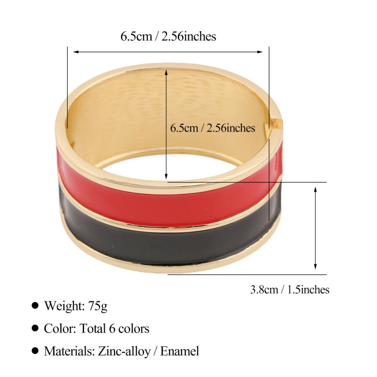 KMVEXO Gothic Punk Black Red Enamel Wide Bangles For Women Men Exaggerated Fashion Metal Bangle Bracelets Gift Vintage Jewelry