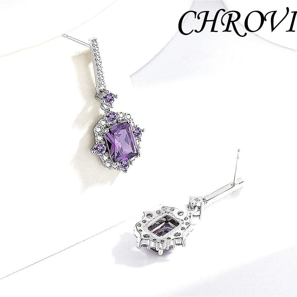 925 pure silver small-scale zirconia fringed earrings for women, a fashionable ear stud with exquisite design.