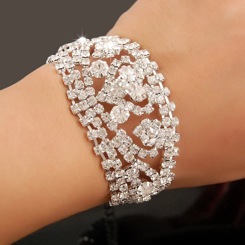 New Fashion Charm Bracelets 925 Silver AAAAA Zircon Crystal Women Bracelet Wedding Engagement Luxury Jewelry