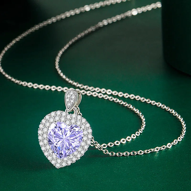 New 925 Sterling Silver Necklace Pendant High Quality For Women Wedding Engagement Moissanite Jewelry Plated white gold Earrring