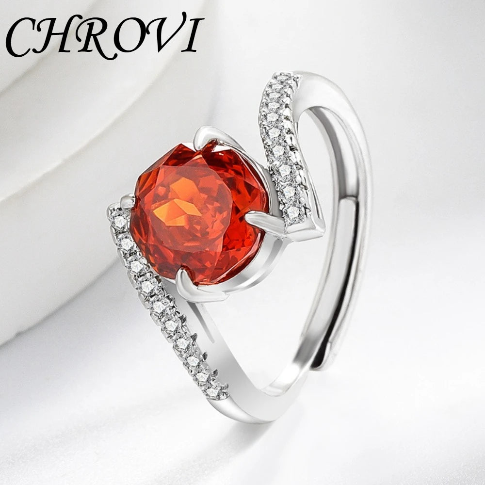 Luxury-Style 925 Sterling Silver Gemstone Rose Cut Ring for Women - Super Sparkling High-Carbon Diamond Finger Ring