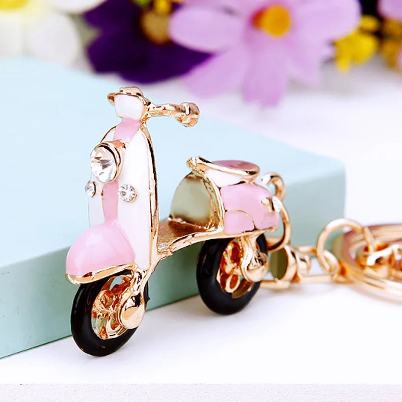Lovely Cinderella Pumpkin Carriage Keychain Crystal Keyring Pendant Purse Bag Car Keychain