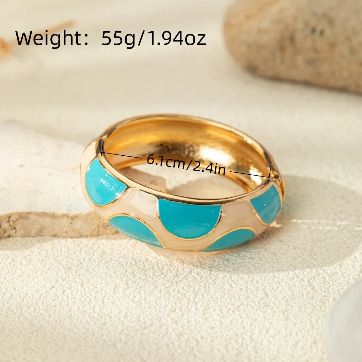 KMVEXO Bohemian Blue Enamel Cuff Bangles Geometric Irregular Gold Color Metal Wide Bracelet For Women Men Punk Pearl Jewelry