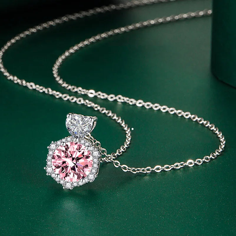 Nice 5A Zircon Necklace Pendant 925 Sterling Silver For Women Wedding Engagement Jewelry Plated 18K white gold Necklaces party