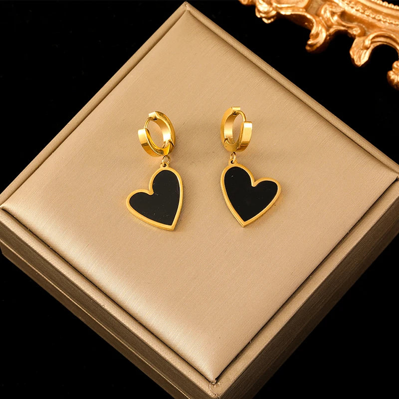 EILIECK 316L Stainless Steel Exaggerated Four-Leaf Flower Earrings For Women Girl Fashion Ear Jewelry Holiday Gift Bijoux Серьги