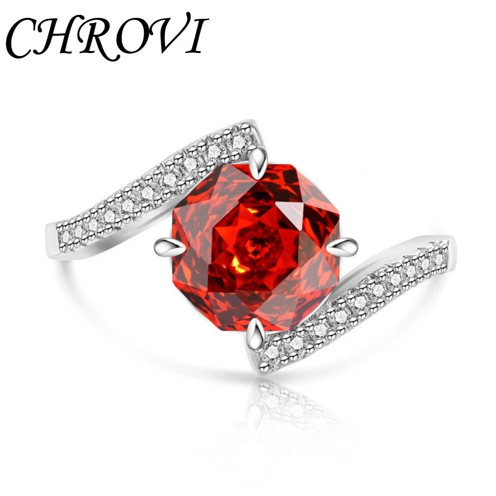 Luxury-Style 925 Sterling Silver Gemstone Rose Cut Ring for Women - Super Sparkling High-Carbon Diamond Finger Ring