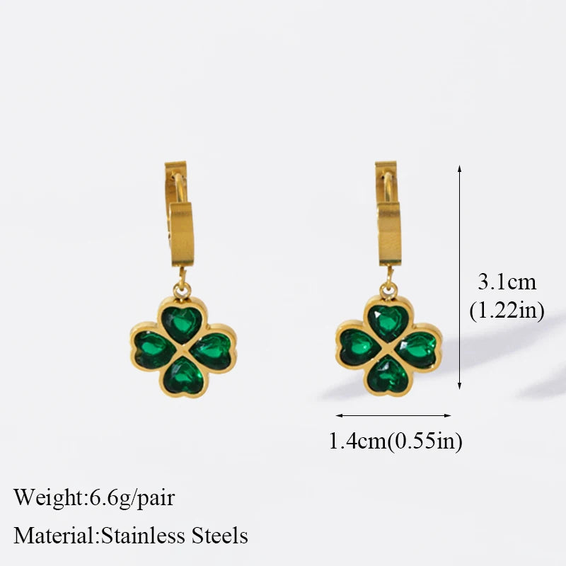EILIECK 316L Stainless Steel Flower Butterfly Bear Drop Earrings For Women Fashion Ear Dangle Eardrop Jewelry Party Gift Bijoux