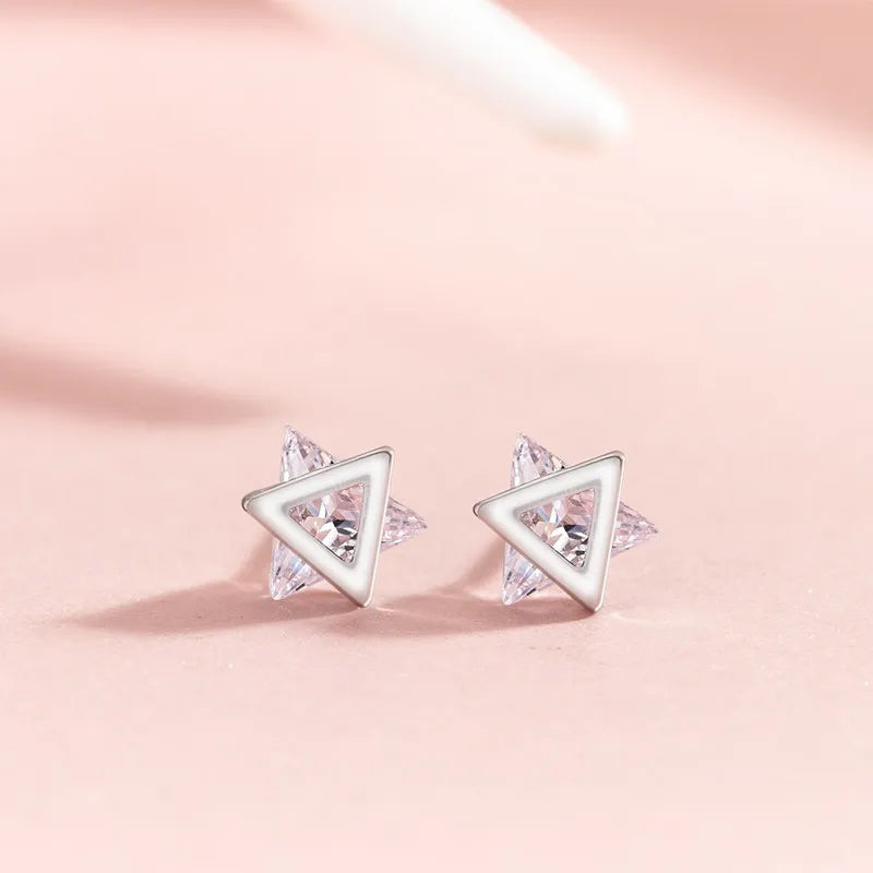 New 925 Sterling Silver Earrings AAA Zircon For Women Exquisite Student Girlfriend Jewelry Accessories Wedding Fashion Gift