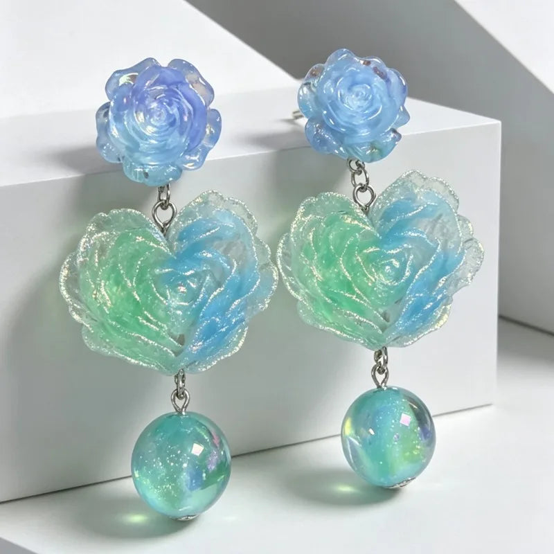 Sweet Flowers Earrings for Women Vintage Beach Style Summer Vacation Jewelry Elegant Versatile Bohemian Pendientes Mujer
