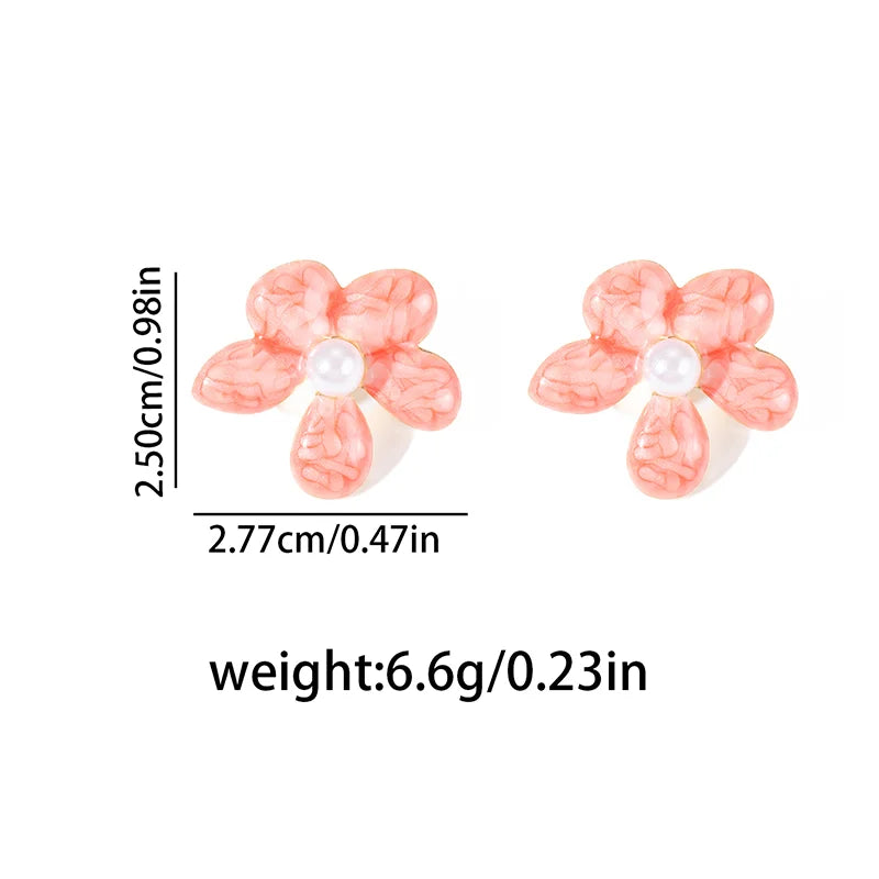 ANENJERY 316L Stainless Steel Colorful Enamel Flower Butterfly Earrings For Women French Delicate Elegant Jewelry Birthday Gifts