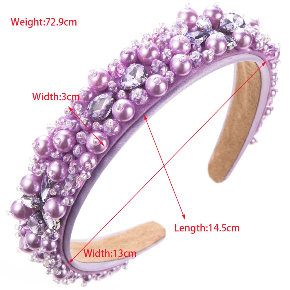 Handwoven Beaded Headbands From Europe and America, Baroque Studded Headbands, Simple and Fashionable, Versatile Hair Accessorie