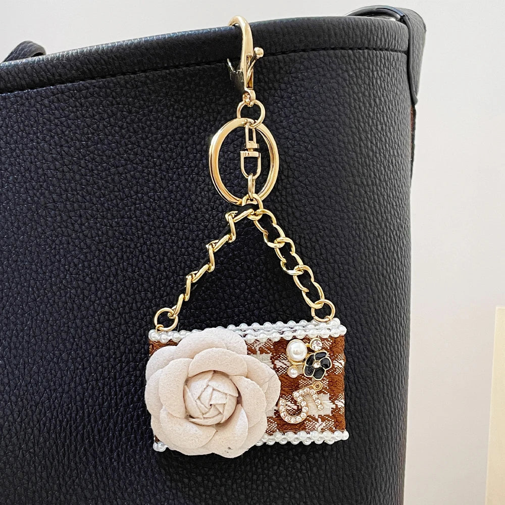 2024 Fashion Flower Keychain Camellia Handbag Pendant Gifts Souvenirs