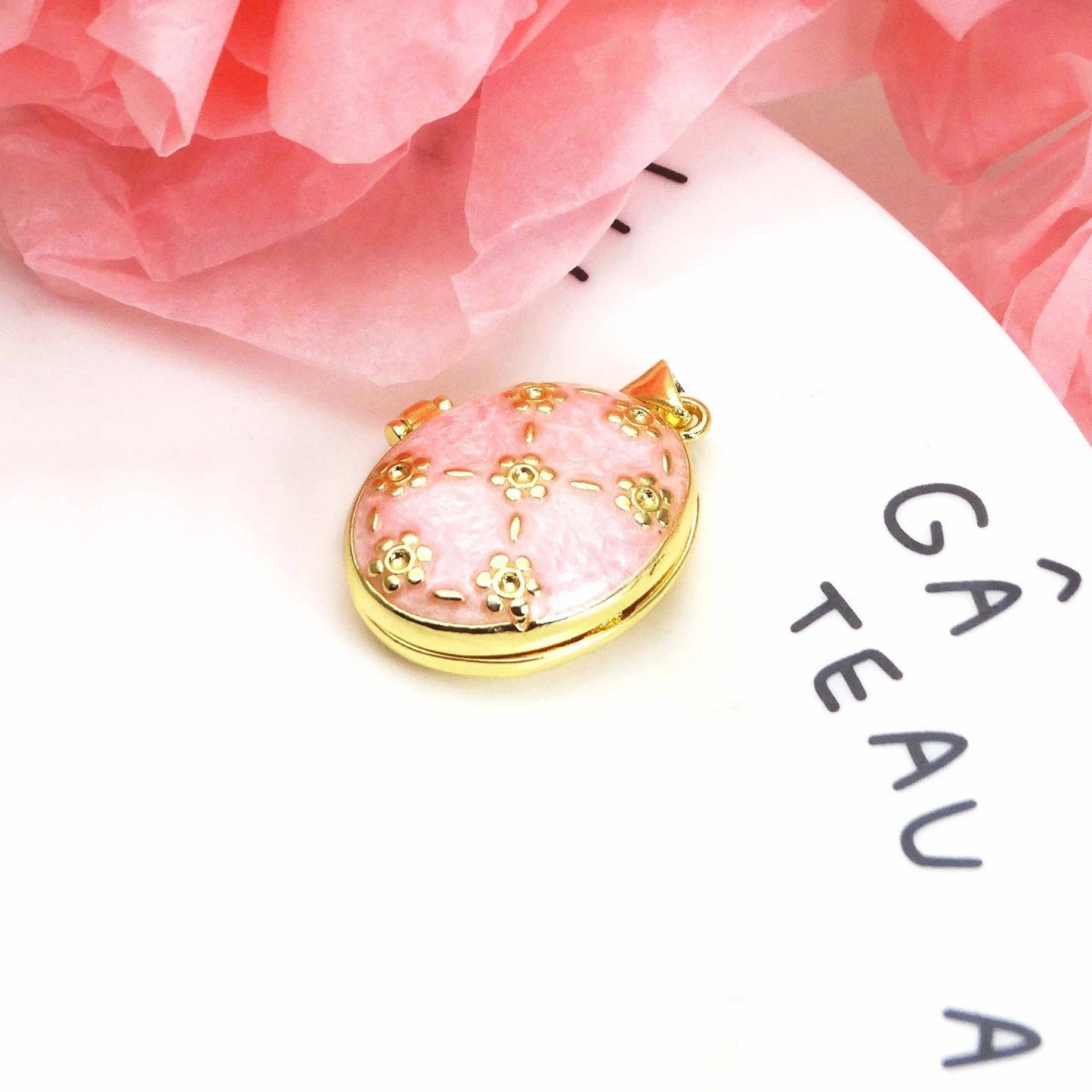 Micro Zircon oil drip photo box Pendant necklace case gaine pendant necklace copper chain jewelry necklace