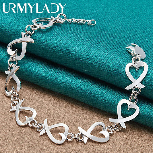 URMYLADY 925 Silver Bracelets For Women Wedding Lady Cute Noble Pretty Jewelry Fashion Nice Chain Hot Gifts