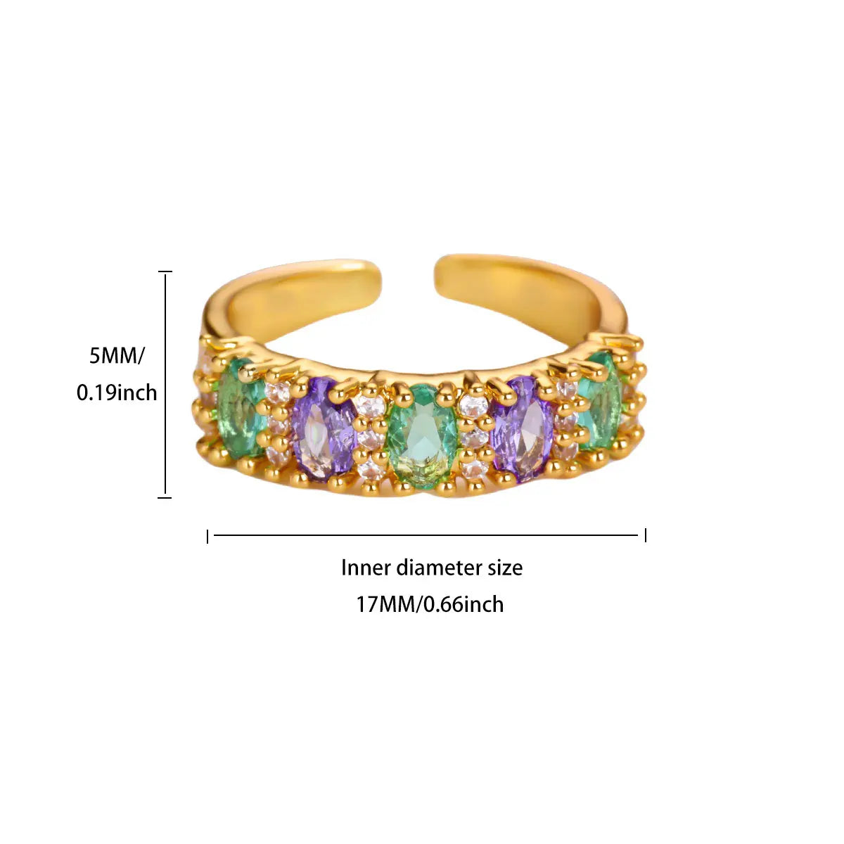 Luxurious colored zircon Rings For Women Girls Adjustable Charm Stainless SteelFinger Ring Jewelry Birthday Gift New Trend 202