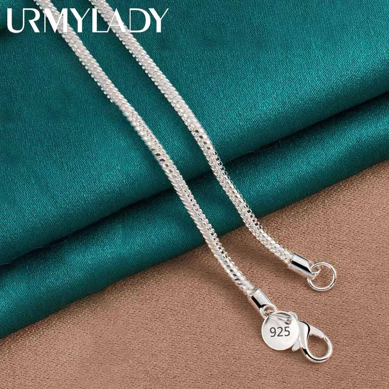 URMYLADY 925 Sterling Silver Three Circles Zircon 16-30 Inch Pendant Necklace For Women Wedding Engagement Gift Jewelry
