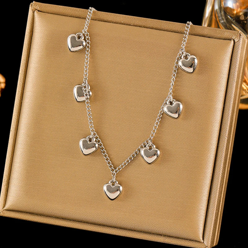 EILIECK 316L Stainless Steel Portrait Coin Pendant Necklace For Women Fashion Silver Color Neck Chain Waterproof Jewelry Gift