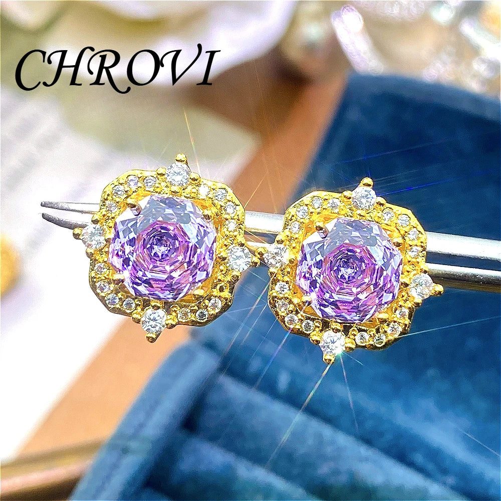 New 925 pure silver millennium rose gold necklace pendant stud earrings and colorful ring set