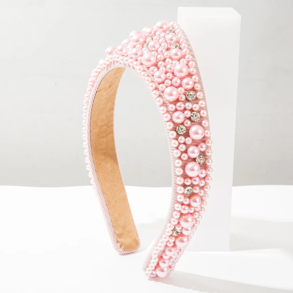 European And American Retro Diamond Studded Pearl Full Wide Edge High-End And Exquisite Headband