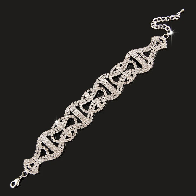 New Fashion Charm Bracelets 925 Silver AAAAA Zircon Crystal Women Bracelet Wedding Engagement Luxury Jewelry