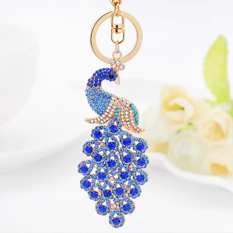 Fashion Rhinestone Crystal Metal Keychain Lovely Cartoon Marine Style Tortoise Fish Dolphin Keyring HandBag Car Pendant Gift