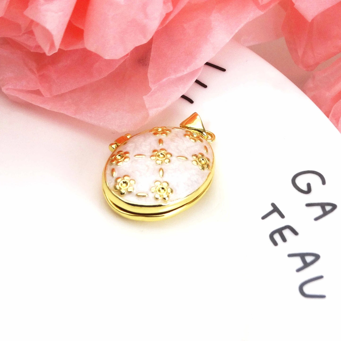 Micro Zircon oil drip photo box Pendant necklace case gaine pendant necklace copper chain jewelry necklace