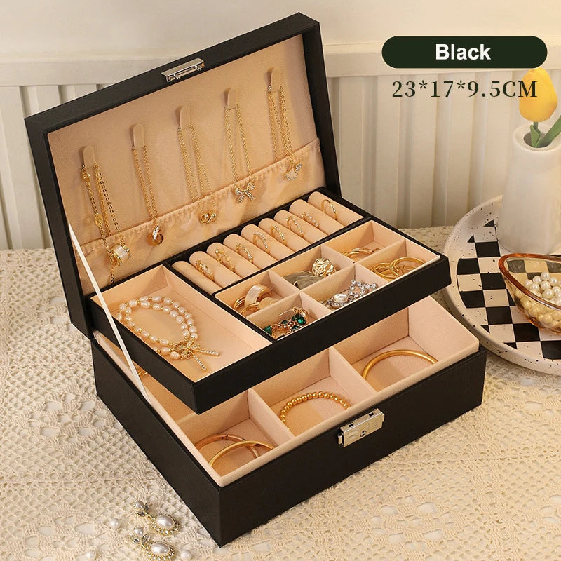 DELESYS New Large-Capacity High-End 6 Layer Jewelry Box For Storing Necklaces Watches Accessories Multi-Functional Jewelry Box