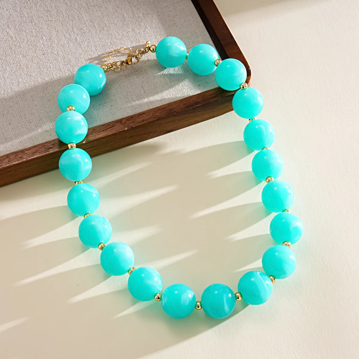 KMVEXO Fashion Colorful Acrylic Big Beads Necklace Bracelet Set for Women Personality Originality Holiday Jewelry Accessories