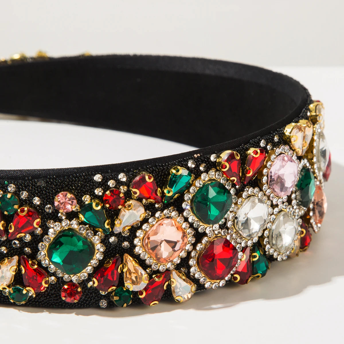 Retro New Headband Creative Baroque Full Diamond Shining Headband Light Luxury Style Wide Edge Hair Accessories
