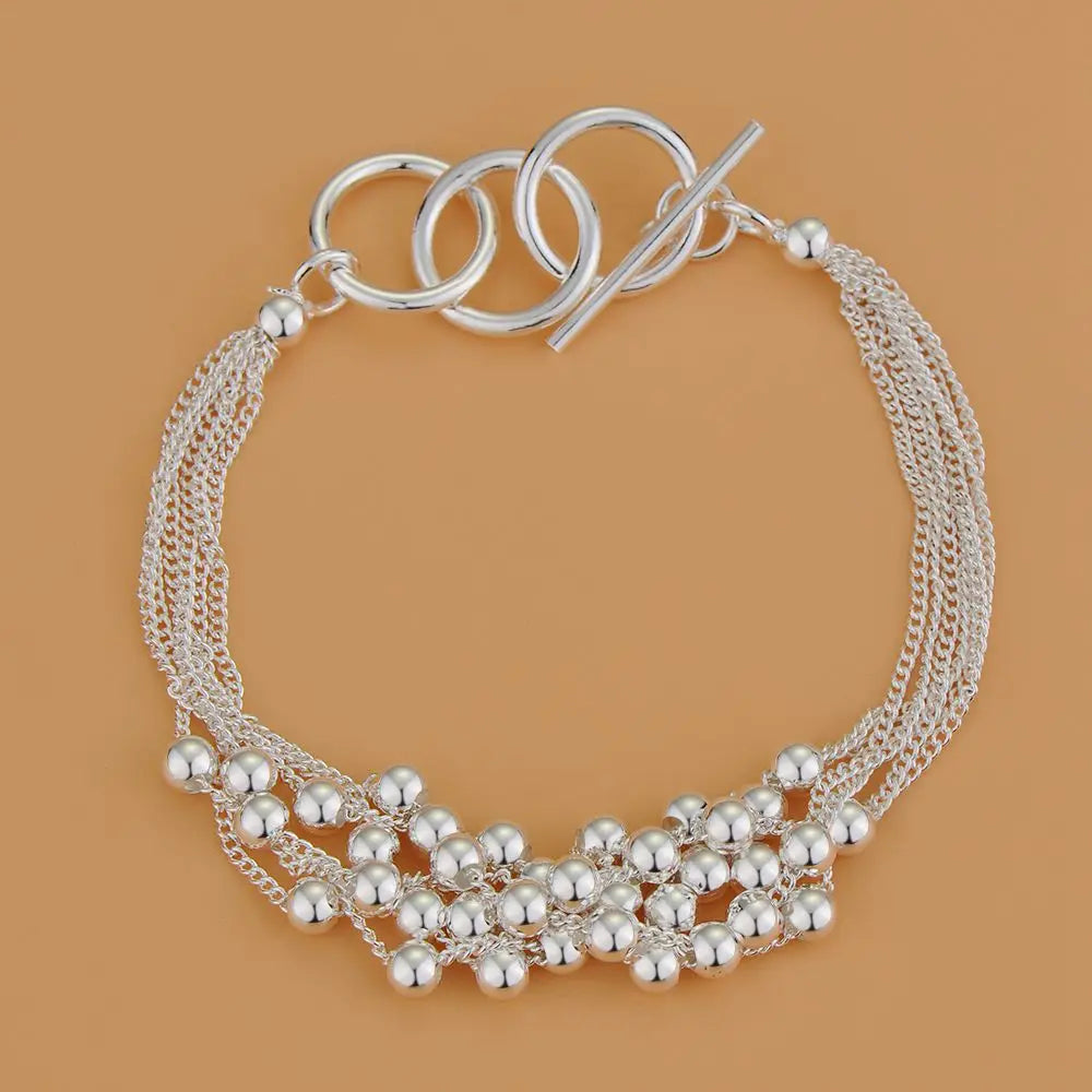 New 925 Sterling Silver Bracelet Heart High Quality Romance Chain For Women Fashion Engagement Party Wedding Jewelry Gift