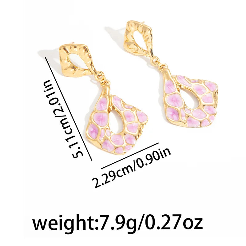 ANENJERY 316L Stainless Steel Hollow Irregular Geometry Earrings For Women Bohemia Personality Fashion Jewelry Gifts Wholesale
