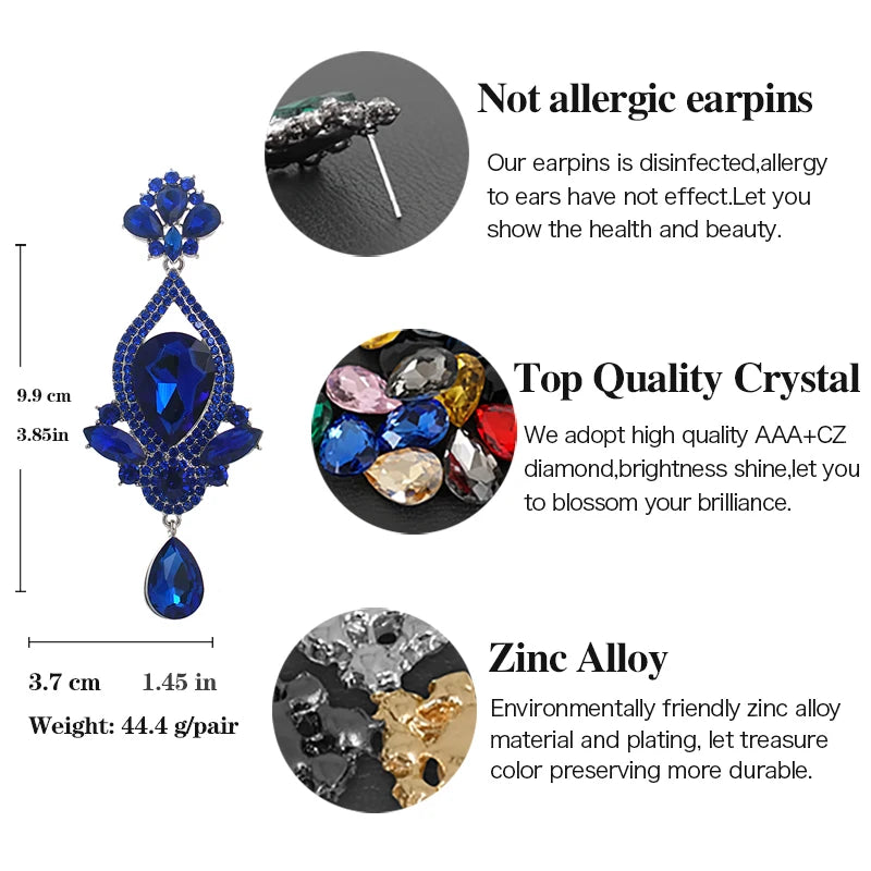 VEYO Classic Lady Long Crystal Drop Earrings Luxury Wedding Earrings for Women Fashion Jewelry 2023New Gift