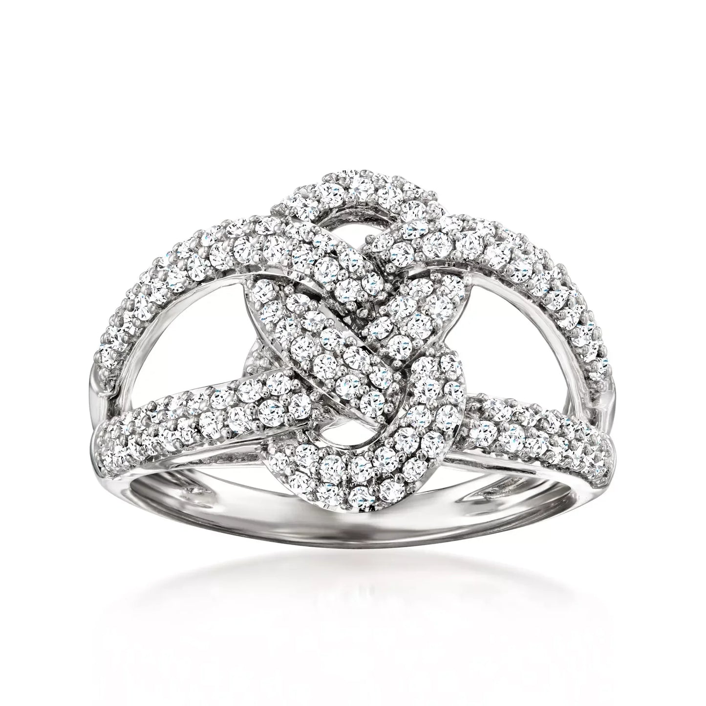 Personalized And Creative All-diamond White Zircon Ring For Women 925 Silver Party Birthday And Wedding Gift Wholesale