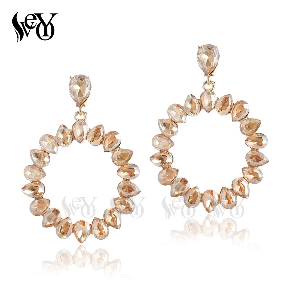 VEYO  Women's Trendy Hollow out Design rhinestone Wedding bride Drop Earrings Fashion Jewelry Wholesale