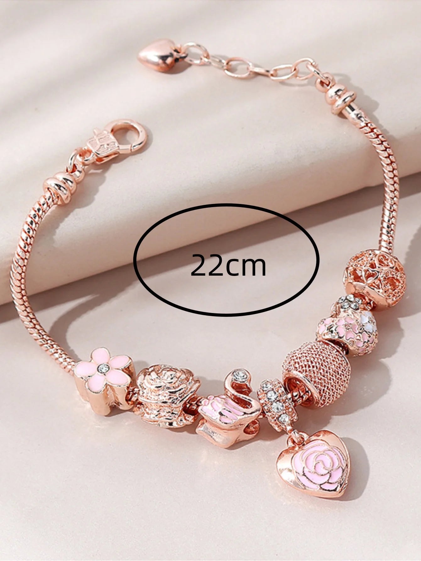 1Pcs Minimalist And Atmospheric Oil Dripping Rose Heart Bead Bracelet Fashionable Oil Painting Swan Lantern Bead Bracelets7633